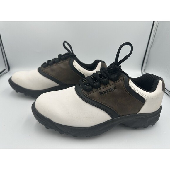 FootJoy Other - FootJoy GreenJoys Saddle Golf Shoes 45516 Mens 7 M White Brown Soft Spikes New